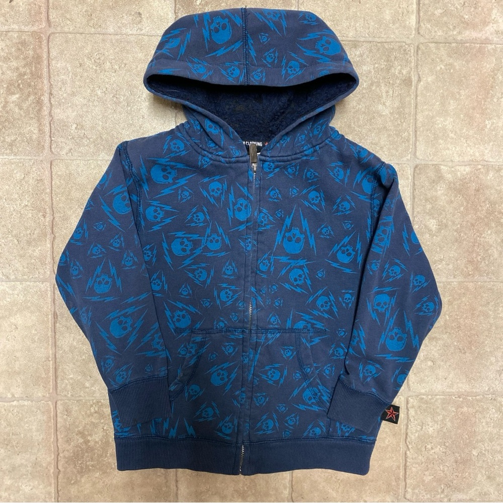 Top Heavy Aop Skull Hoodie YTH M Measurement Y2K